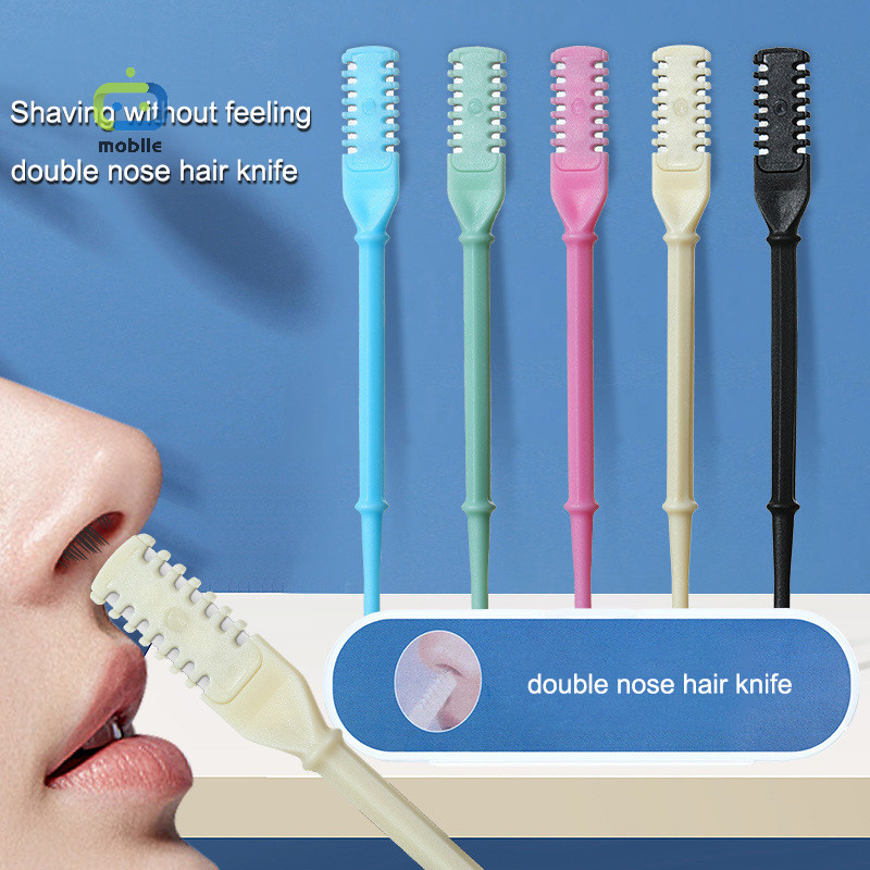 [maygood] เครื่องเล็มขนจมูกสองหัว 360 องศา Earpick กําจัดขนจมูกตัดแบบพกพาจมูกหูเครื่องมือกันขน {TH}