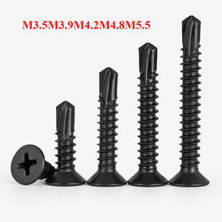 [FGHSP-1-y] เบอร์   สกรูหัวเตเปอร์ ปลายสว่าน แฉก F+ เหล็กกล้าคาร์บอน  M3.5M3.9M4.2M4.8M5.5  Flat Head Phillip Self Drilling Screw