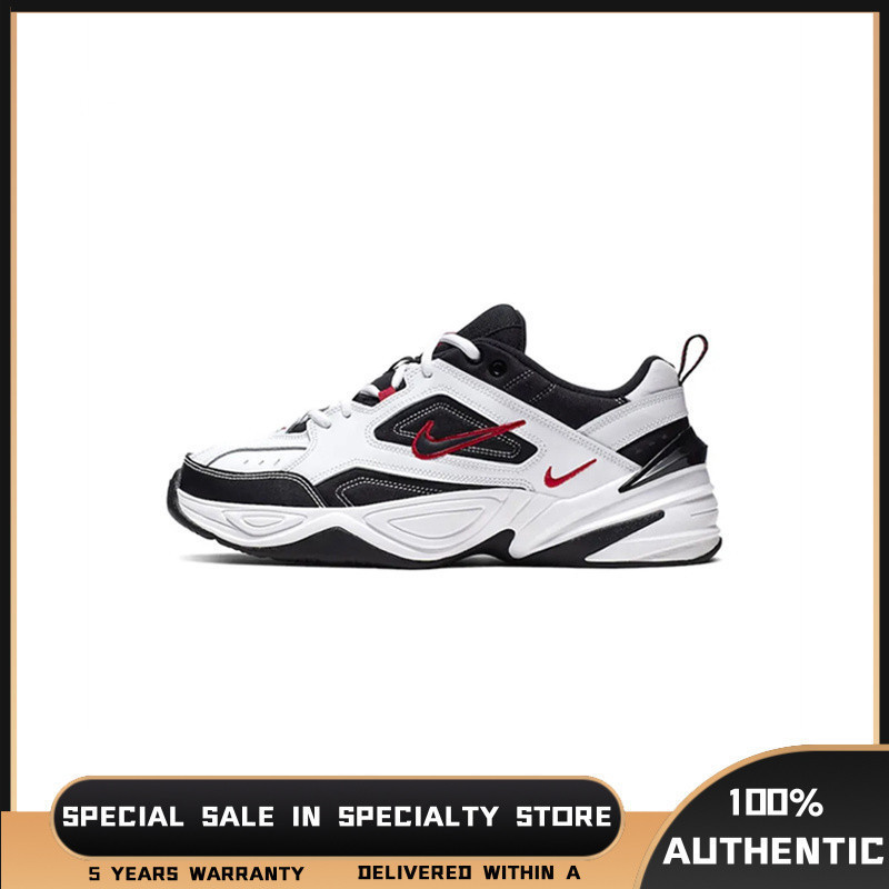 【ขายดีเป็นเทน้ำเทท่า】 <ข้อเสนอพิเศษ> Nike M2K Tekno "Black and Red" รองเท้าวิ่งผู้ใหญ่