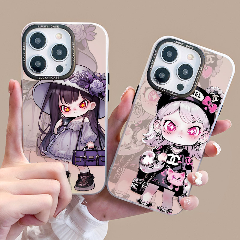 (ส่งจากไทย)สาวน้อยเย็นชา สำหรับ เคสไอโฟน13 12 iphone15 14 11 pro plus max 8 7 xr xs การ์ตูนป้องกันการตก case