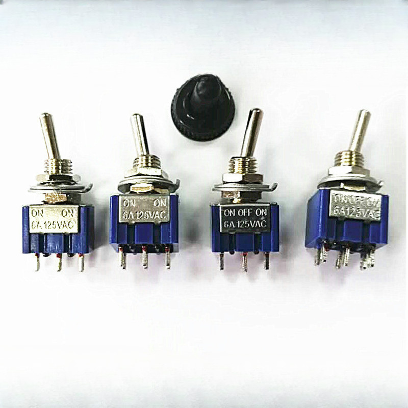 สวิตช์ปุ่ม MTS-101/102/103/202/203 2/3 สปีด Rocker Arm Switch สีน้ําเงินเข้ม รุ่น 2/6 หมุด พร้อมหมวกกันน้ํา