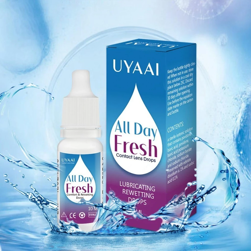 น้ำยาล้างคอนแทคเลนส์ UYAAI 10ml สำหรับคอนแทคเลนส์ใส เหมาะสำหรับผู้เริ่มต้น ช่วยลดอาการตาแห้งและบรรเทาอาการเมื่อยล