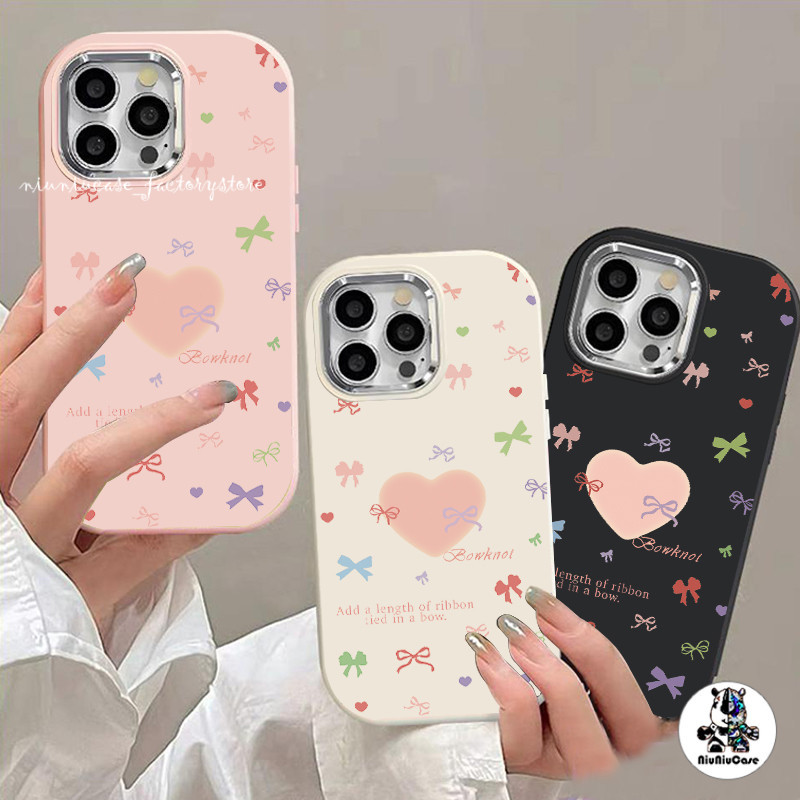 niuniu-เคสไอโฟน11 หัวใจแห่งความรัก เคสโทรศัพท์ For iPhone 11 12 14 13 15 Pro Max XR X XS 7 Plus เคส ซิลิโคนนุ่ม TPU Case