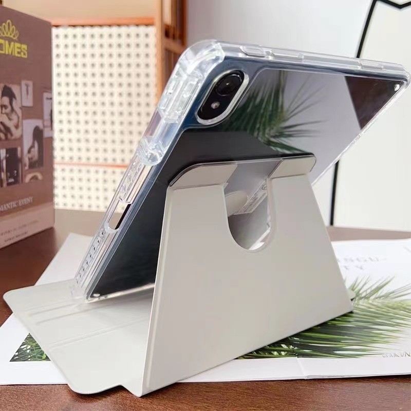 เคสไอเเพด for Air4 Air5 gen7 gen8 gen9 pro11 2018 2020 gen10 2022 ใสและโปร่งแสง 360°หมุนตั้ง/นอนได้ case ipad