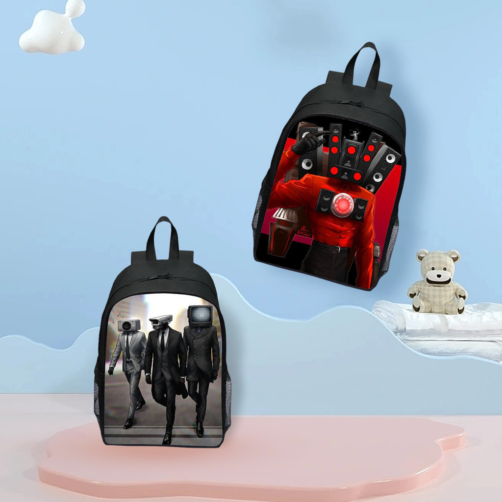 กระเป๋าเป้สะพายหลังสําหรับเด็ก Elementary Kids Load-relief Skibidi Toilet Bookbag with Front Pocket