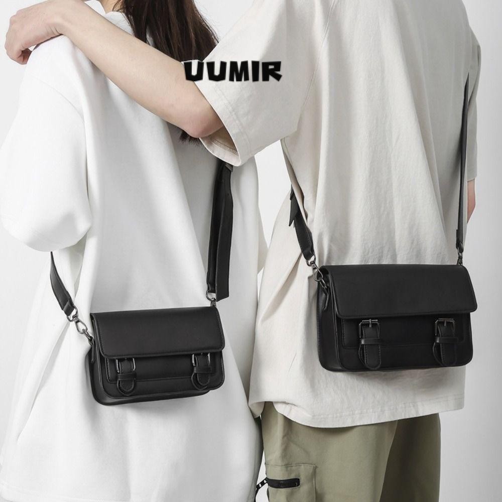 UUMIR กระเป๋าสะพาย, ปู่ หนังสแควร์ชาย ค โรสบอดี กระเป๋า, สีดําพร้อมสายปรับได้โทรศัพท์กระเป๋าผู้ชายกระเป๋า ผู้สื่อสาร ขนาดเล็ก