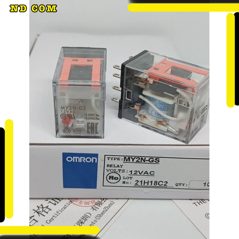 สุดคุ้ม! รีเลย์ ใหม่ MY2N-GS MY4N-GS 12VDC 24VDC  220vac MY2Gs 12VAc 24vac MY4GS 12vac 24vac relay