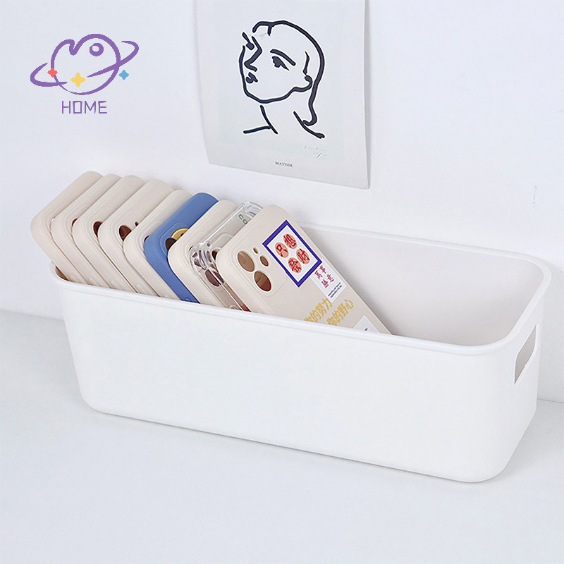 [mayhome] Simple Desktop Mobile Phone Case Storage Box al Cosmetics Organizer Box Large Capacity Sundries Storage Basket {TH}