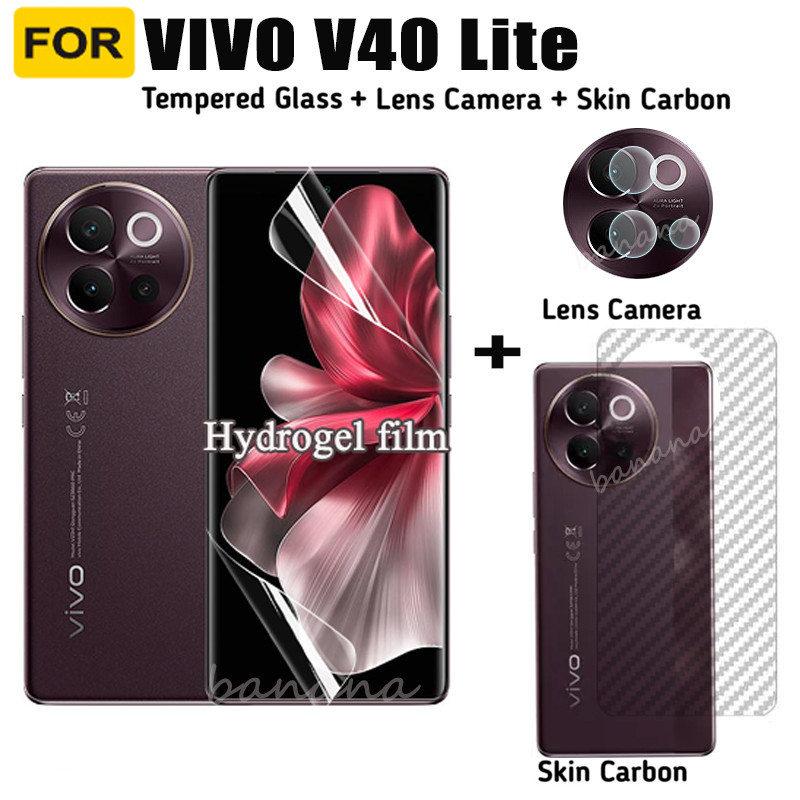 3 IN 1 Vivo V40 Lite Hydrogel Soft Film สําหรับ Vivo V40 V30 V29 V27 Pro V30E V29E เลนส์กล้องกระจกป้องกันหน้าจอและฟิล์มด้านหลัง