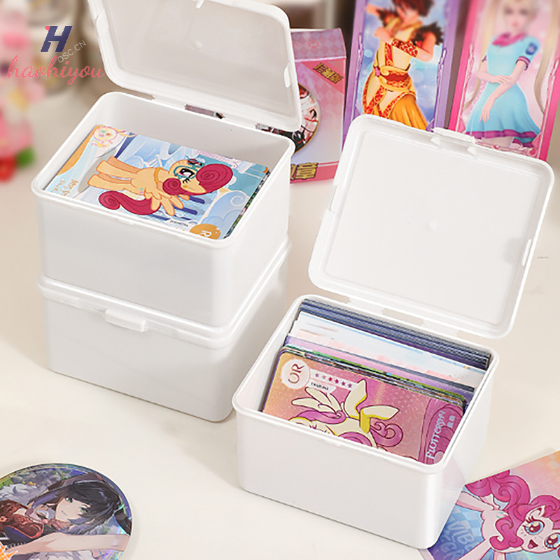 <haohiyou> ใหม่กล่องเก็บพลาสติกใส Photocards กล่องเก็บการ์ดขนาดเล็กโต๊ะ Organizer กล่องการจําแนกกล่องเครื่องเขียน Nice