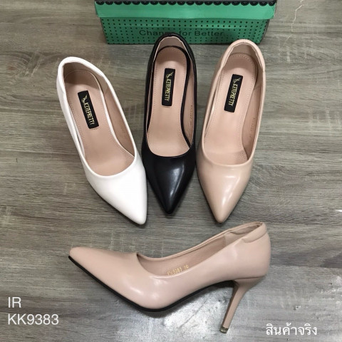 ส่งไว/ขนาดมาตรฐาน/สูง3.5นิ้ว/Kiteprettyรองเท้าคัทชูผู้หญิงใส่ทำงาน หนังพรีเมียม kk9383 มีกล่อง