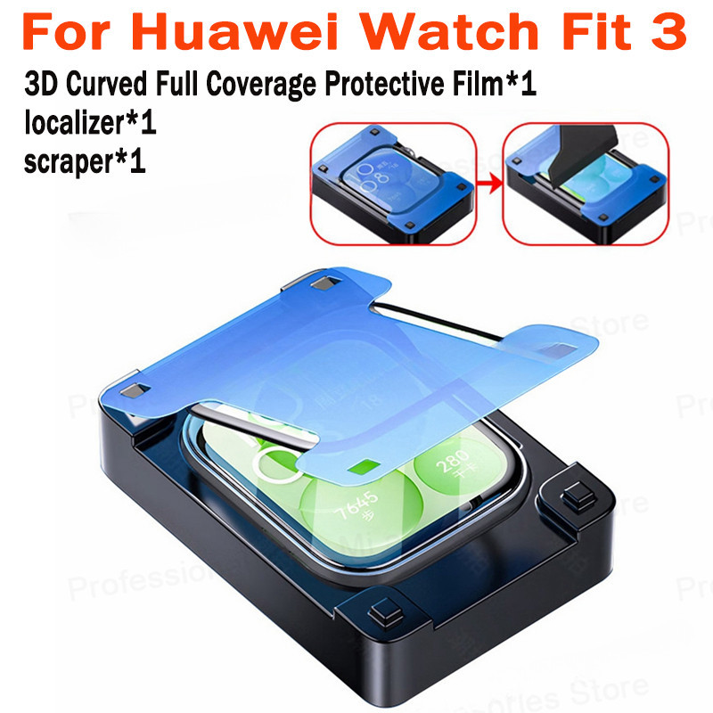 ฟิล์มป้องกันสําหรับนาฬิกา Huawei Fit 3 พร้อมเครื่องมือจัดตําแหน่งเครื่องมือติดตั้งง่ายป้องกันหน้าจอส