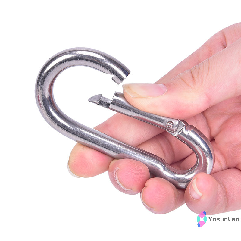 Yosunlan] 304 สแตนเลสสปริง Carabiner Snap Hook พวงกุญแจ Quick Link Lock Buckle ใหม่