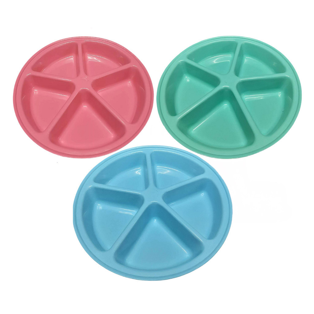 ถาดหลุม 5 ช่อง ถาดพลาสติกใส่อาหาร เส้นผ่านศูนย์กลาง 32 x 4.5 ซ.ม. มี มอก. Big 1 รุ่น 148-K