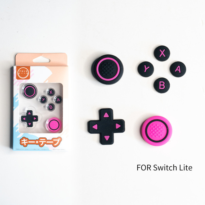 ชุดสติ๊กเกอร์ปุ่มหมวกโยกซิลิโคน ABXY สําหรับ funda switch lite จอยสติ๊กหมวก Cross Direction ฝาครอบป้องกันอุปกรณ์เสริมเกม