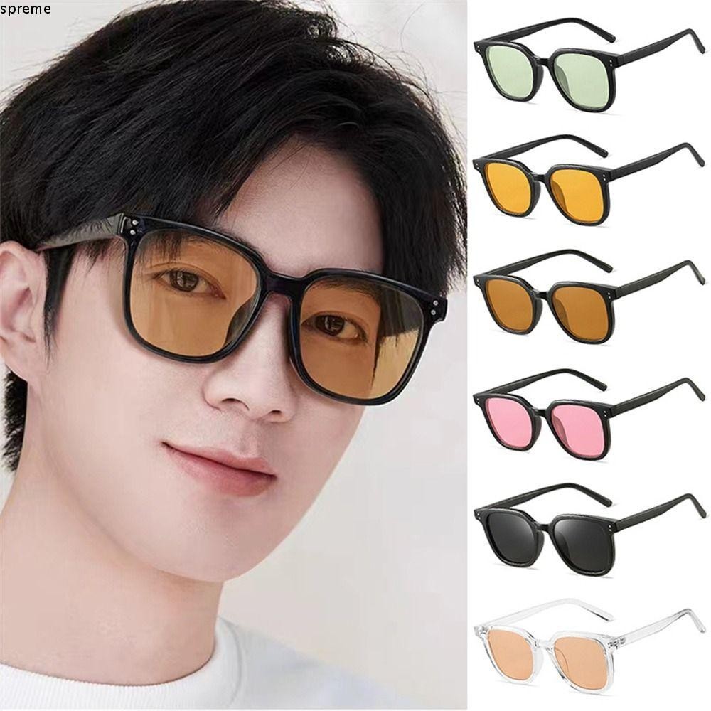 Spreme Black Shades, Beach Travel Streetwear แฟชั่นแว่นตากันแดดสแควร์, Retro อินเทรนด์ UV400 แว่นตาสําหรับผู้หญิงและผู้ชาย