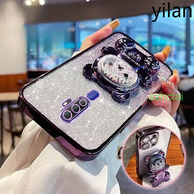 เคส oppo a5 2020 A9 2020 A17K A17 A16K A16 A15 A15S A7 A12 A54 A5S วงเล็บหมุน 360 °เคสโทรศัพท์บรรเทาความเครียดหมีลูกปัดสีสันสดใสขาตั้งพับได้เคส TPU แบบนุ่ม เคสโทรศัพท์ oppo a5 2020 A9 2020 A17K A17 A16K A16 A15 A15S A7 A12 A54 A5S