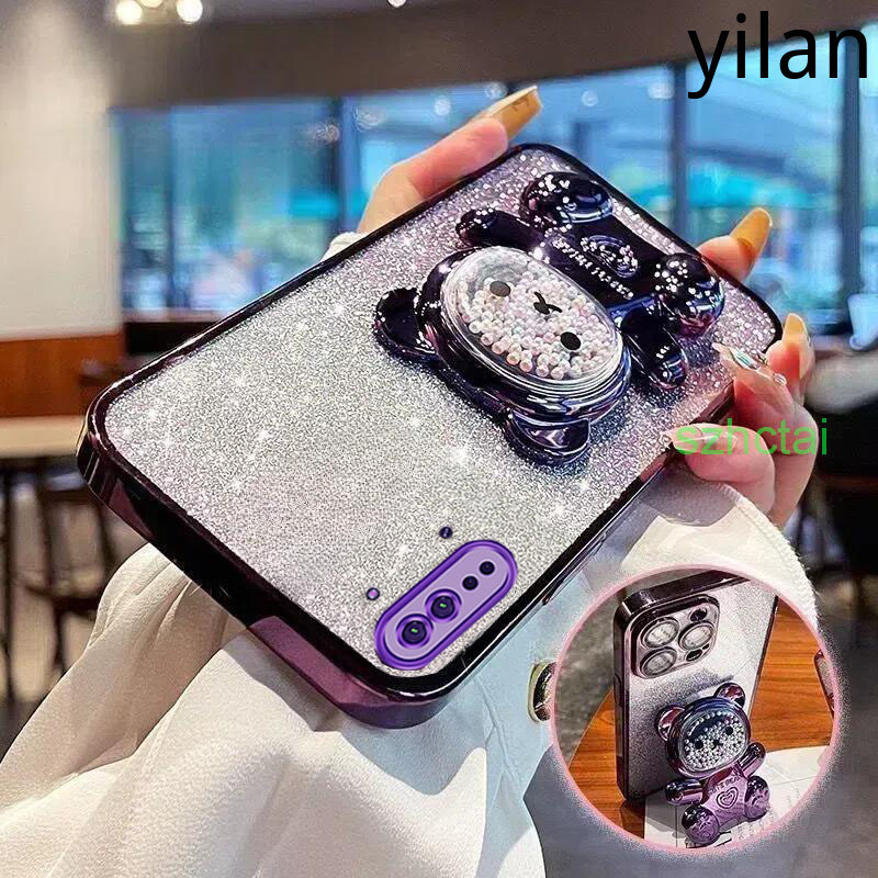 เคส Oppo Reno 3 Oppo A91วงเล็บหมุน 360 °เคสโทรศัพท์บรรเทาความเครียดหมีลูกปัดสีสันสดใสขาตั้งพับได้เคส