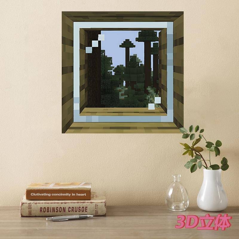Minecraft 3D โปสเตอร์ติดผนัง Steve Design Self กาวอะนิเมะวอลล์เปเปอร์สําหรับตกแต่งหอพัก
