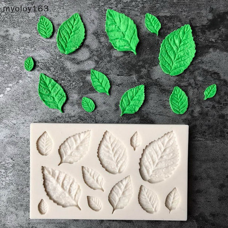 Myoloy Leaf Shaped แม่พิมพ์ซิลิโคนใบไม้ตกแต่งเค้ก Fondant คุกกี้ Moulds เบเกอรี่เครื่องมือ TH