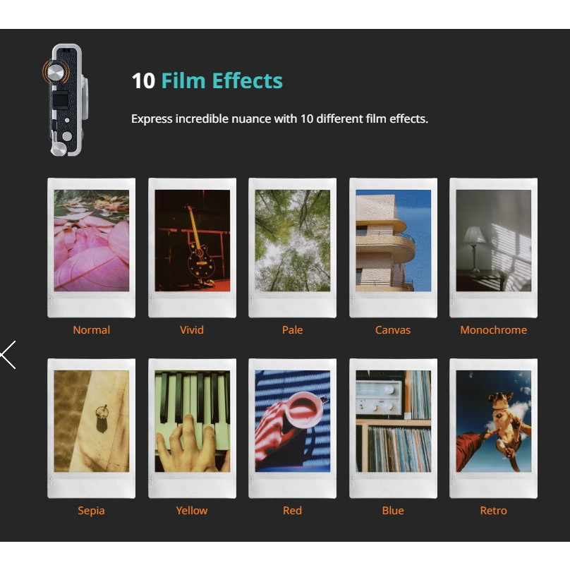 FUJI INSTAX MINI EVO ประกันศูนย์ พื้นที่จัดเก็บ : ประมาณ 45 รูปภายในตัวเครื่อง