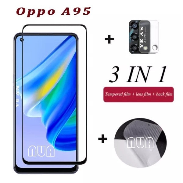 ฟิล์มด้าน 3in1 Oppo A95 4G / Oppo A95 5G ฟิล์มเลนส์กล้อง + ฟิล์มกระจกเต็มจอ+ ฟิล์มหลัง ฟิล์มกันกระแท