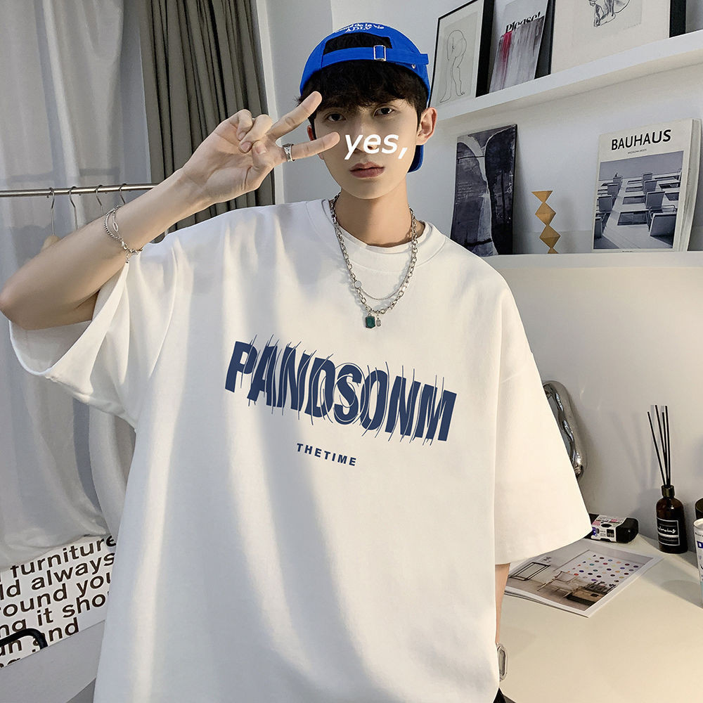 (จัดส่งตลอด 24 ชั่วโมง)HY เสื้อยืดลําลอง แขนสั้น คอกลม พิมพ์ลายการ์ตูน แนวสตรีทฮิปฮอป ขนาดใหญ่ สไตล์เกาหลี1