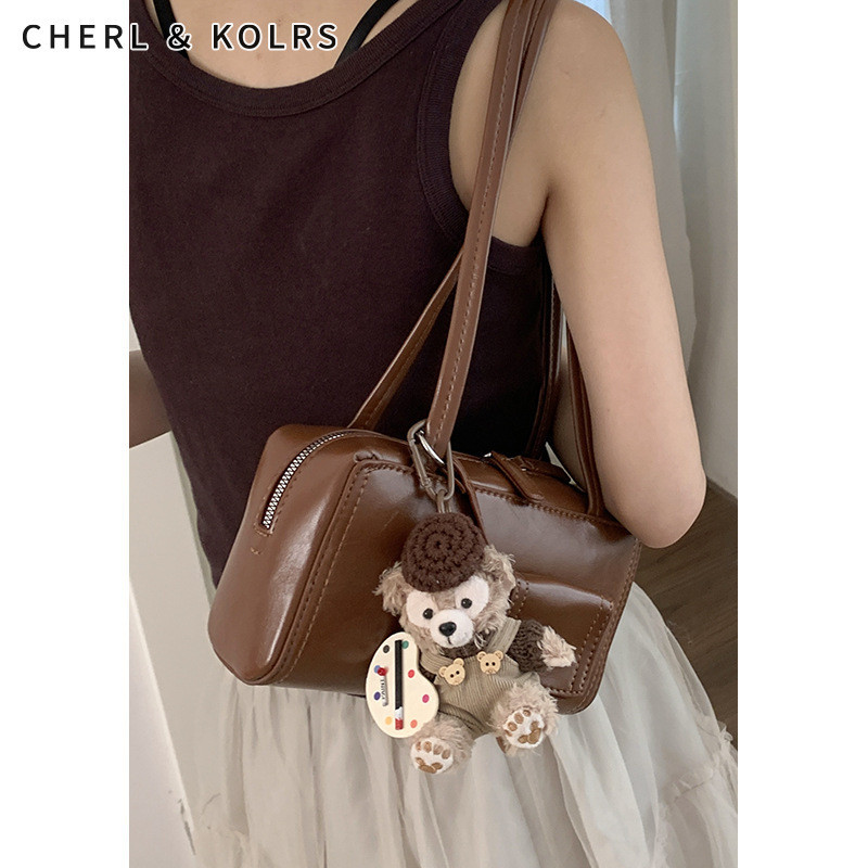C&k Ladies กระเป๋าใต้วงแขนย้อนยุคสไตล์ Meilad กระเป๋าโบว์ลิ่งมือถือสไตล์มินิมอล