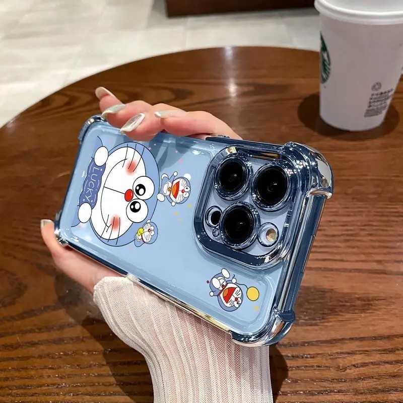 เคสซิลิโคน TPU ลายโดเรม่อนน่ารัก สําหรับ iPhone 15 Pro Max iPhone 14 Pro Max iPhone 13 Pro Max iPhone 12 Pro Max iPhone 15 Plus