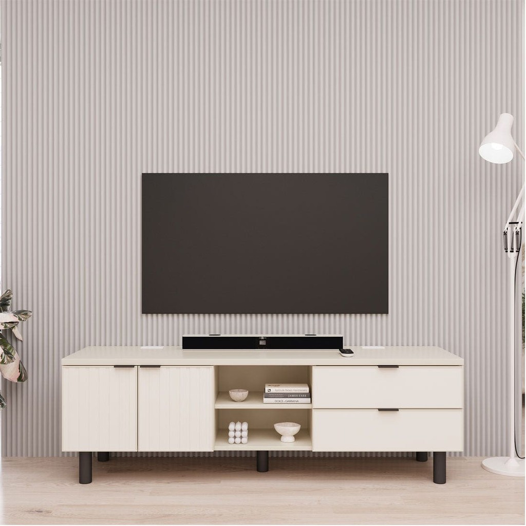 SB Design Square ชั้นวางทีวี 160 ซม. รุ่น Lucas สีครีม (160x45x51 ซม.) แบรนด์ KONCEPT FURNITURE
