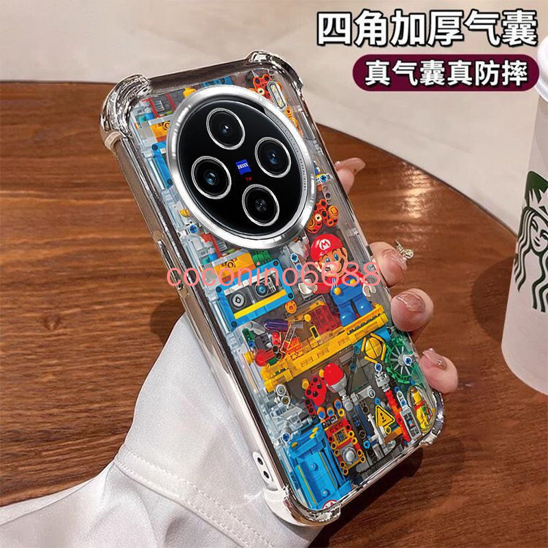 ฟรีฟิล์มด้านหลัง Vivo X100 Ultra X100S Pro เคสโทรศัพท์ x100ultra รวมทุกอย่างกันกระแทก Mario เคสป้องก