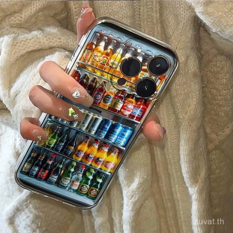 ตู้เย็นเบียร์ที่สร้างสรรค์และมีสไตล์เคส iPhone เข้ากันได้กับ iPhone 11 xsmax 15pro 15/14PROMAX 11 12 13 PROMAX เคสมือถือ11 13 14 Pro XR XS เคสนิ่ม7/8PLUS เคสใสกันฝุ่น n83x - รูปที่ 5