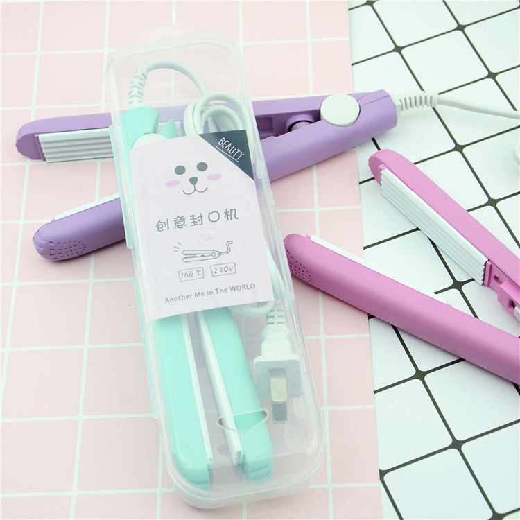 เครื่องซีลถุงพลาสติก ที่หนีบปากถุง (แบบเรียบ/แบบหยัก) *สินค้าพร้อมกล่อง* เครื่องปิดปากถุงขนาดเล็ก พกพาได้ น้ำหนักเบา