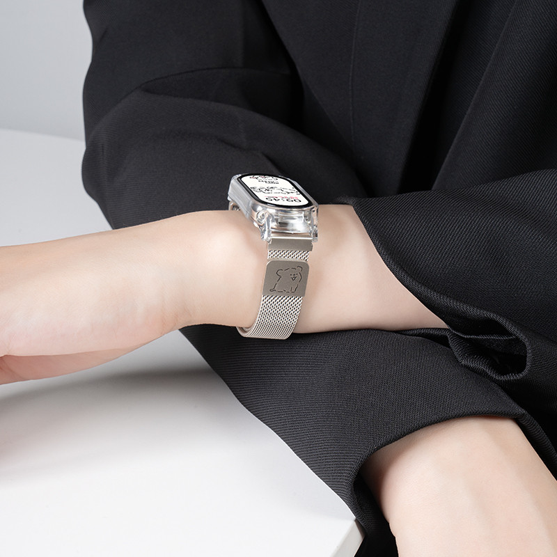 สายสแตนเลสสําหรับ เสี่ยวหมี่ ไมล์ วงดนตรี For 10 9 8 7 6 5 4 3 สมาร์ทนาฬิกา ชาวมิลาน ห่วงสร้อยข้อมือแม่เหล็ก ไมล์ for band 8 7 9 10 สายรัดข้อมืออุป