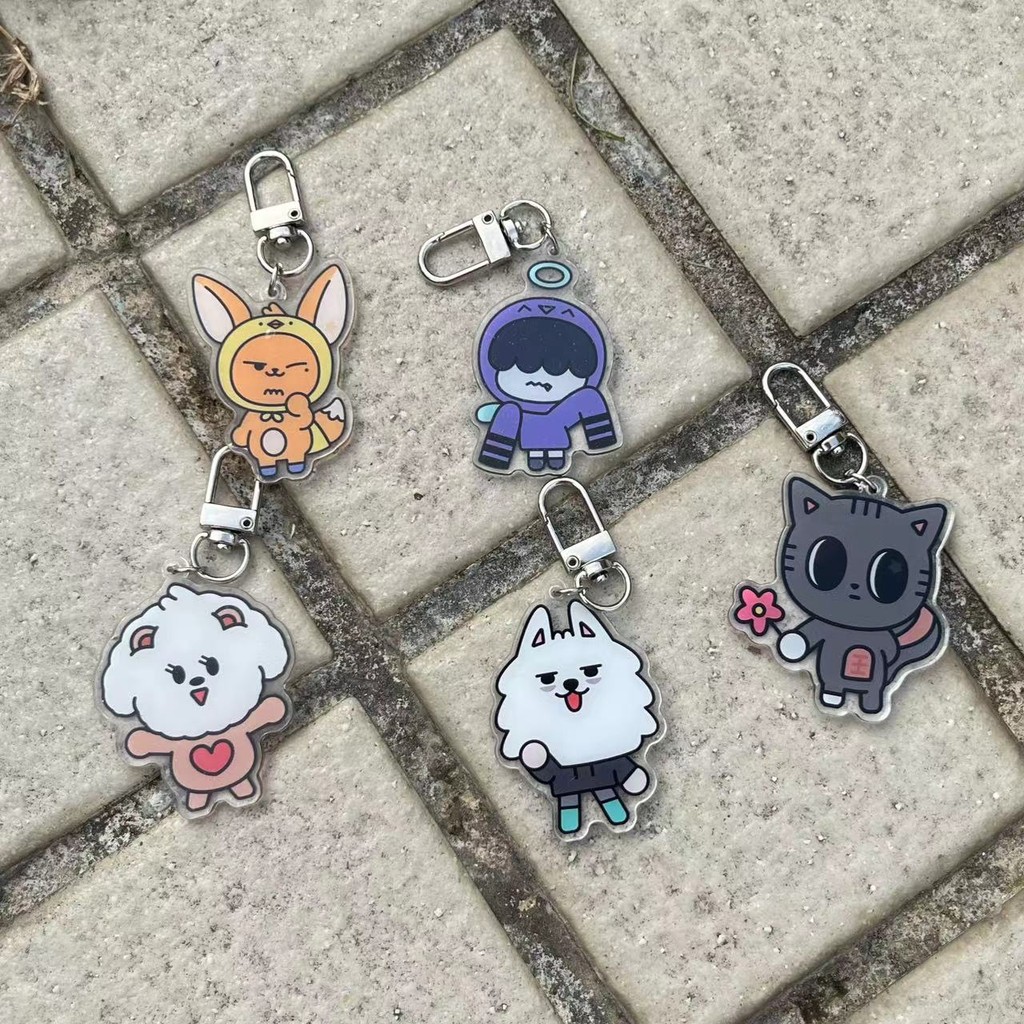 Kpop Idol TXT น่ารักการ์ตูนอะคริลิคพวงกุญแจพวงกุญแจ