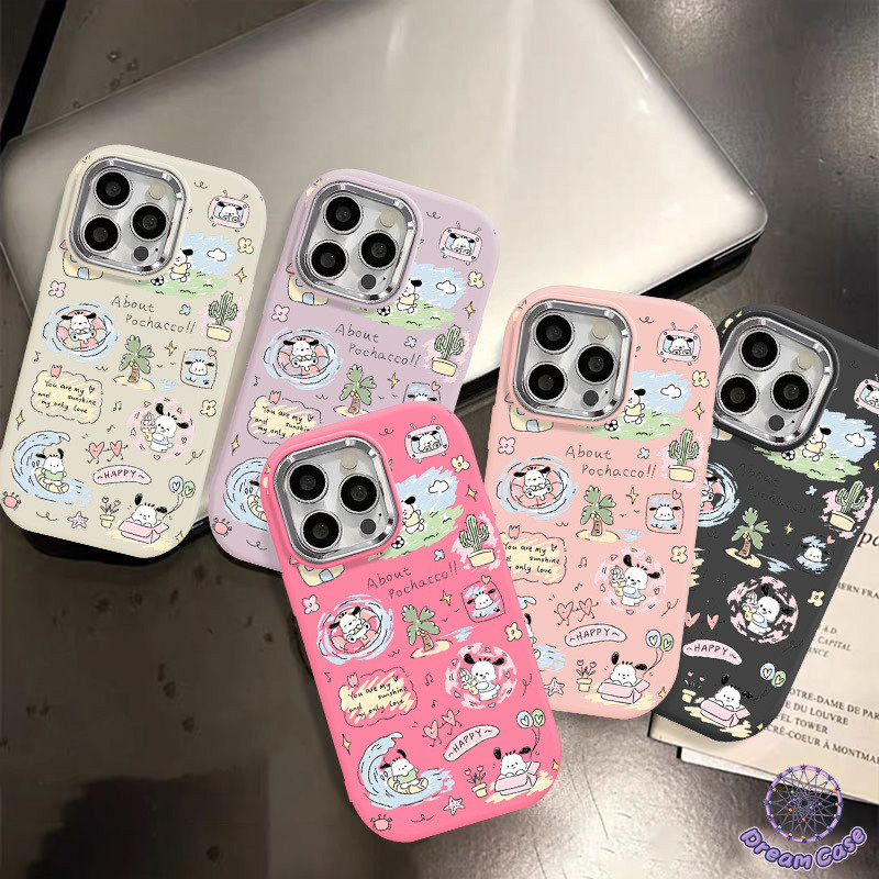 ลายการ์ตูน Pochacco ด้วยกราฟิติภาษาอังกฤษ เคสเข้ากันได้กับ Iphone 15 11 13 14 12 Pro Max 7plus XR X XS Max 14 6 8 15plus