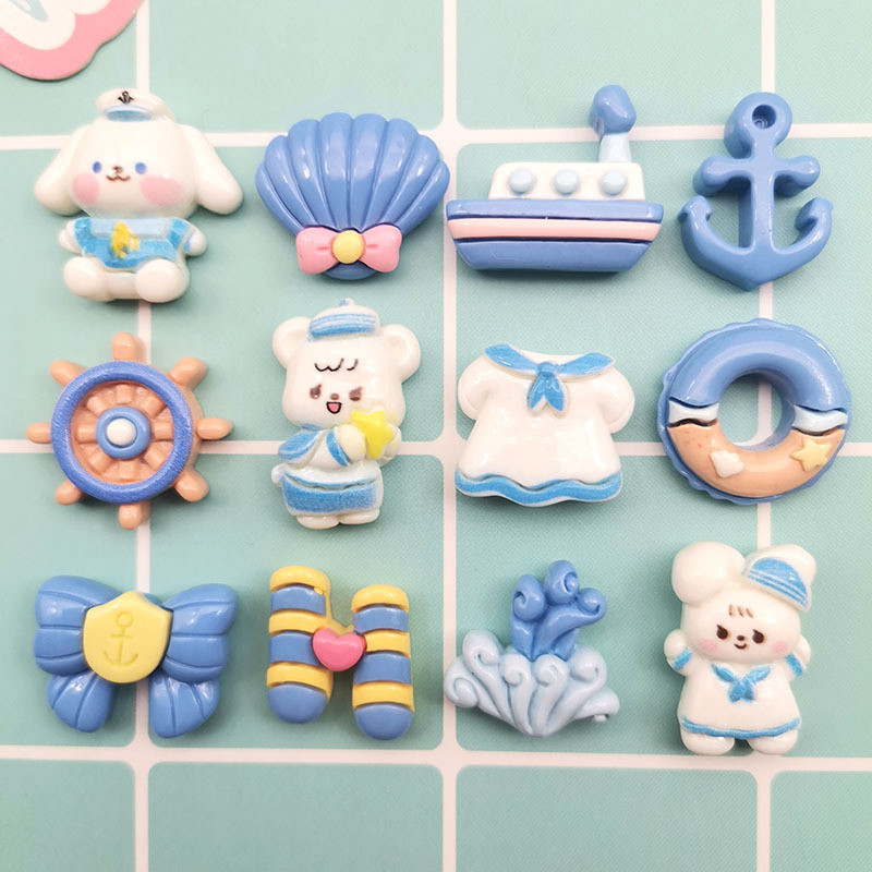 10ชิ้นการ์ตูนเคลือบเงาชายหาดวันหยุดชุดเรซิ่นแพทช์ทําเองครีมกาวเคสโทรศัพท์กล่องเก็บกิ๊บตู้เย็นสติ๊กเกอร์