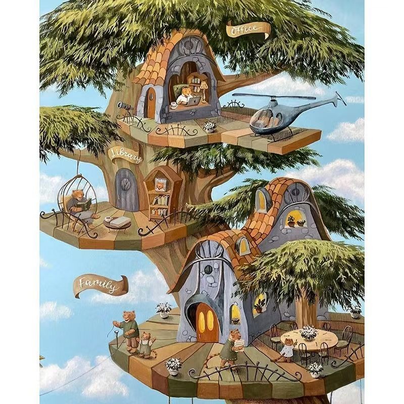 พร้อมส่ง 【Tree House】 Jigsaw Puzzle ไม้จิ๊กซอว์ 300-1000 ชิ้นจิ๊กซอว์เด็กจิ๊กซอว์ผู้ใหญ่จิ๊กซอว์พัฒนาสมองจิ๊กซอว์อะนิเมะชายหญิงจิ๊กซอว์ของขวัญวันเกิดจิ๊กซอว์