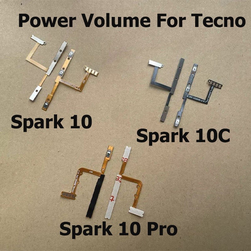 ใหม่สําหรับ Tecno Spark 10 10C Pro Power Switch On Off Volume Mute ปุ่มด้านข้าง Key Robbin Flex Cable