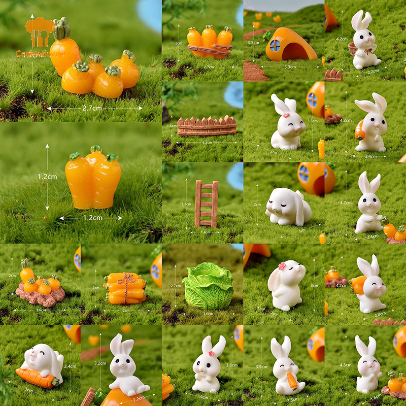 Ckfr ตุ๊กตากระต่าย Micro Landscape DIY ตกแต่งบ้าน Miniature Fairy Garden Decor ใหม่