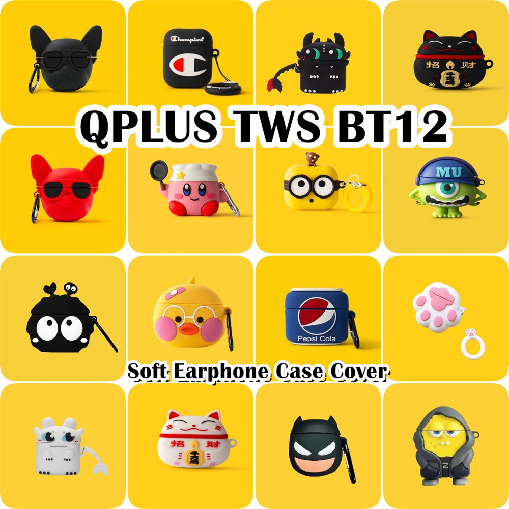 In Stockfor QPLUS TWS BT12 Case Casing Soft Silicone Headphone Case Niche Cute Cartoon NO.1