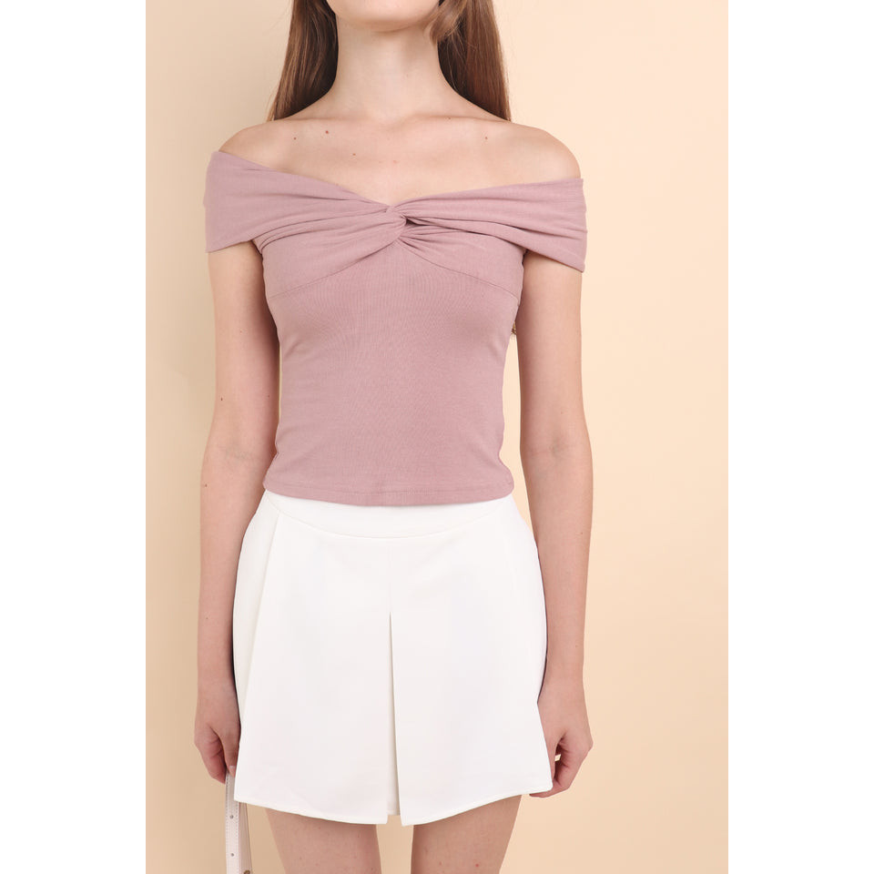 KERRA TWIST KNOT TOP ใน MAUVE สีชมพู