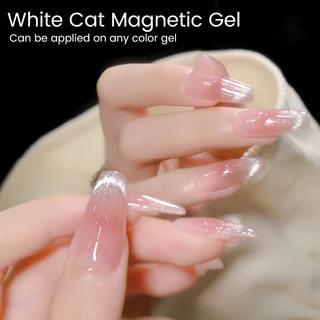 【Local】UR SUGAR Super Shine แมวสีขาวเจลแม่เหล็ก Soak Off UV เจลแก้วแม่เหล็กเจลเคลือบเงากึ่งถาวร UV Gel 15ml