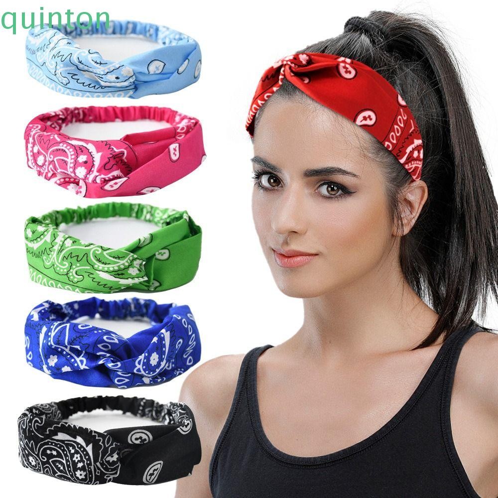 Quinton Cashew Nut พิมพ์แถบคาดศีรษะ,เม็ดมะม่วงหิมพานต์พิมพ์สไตล์ชาติพันธุ์ Boho Knot Turbans Headwrap, Retro Cross แถบคาดศีรษะดอกไม้แถบคาดศีรษะยืดหยุ่นเดินป่า