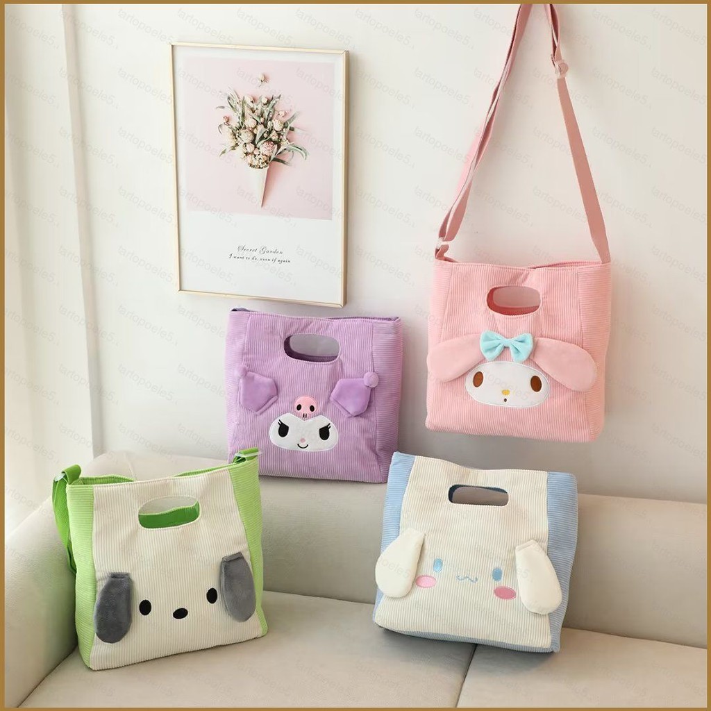 Sta5 Sanrio Kuromi อบเชย Pochacco การ์ตูนน่ารักกระเป๋าสะพายกระเป๋าถือนักเรียนแฟชั่นขนาดใหญ่ความจุอเนกประสงค์ Casual