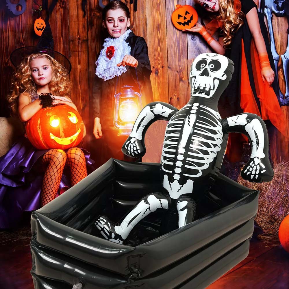 Inflatable Skeleton Ice Bucket Halloween Drink Cooler Party Beverage Holder