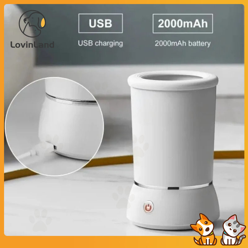 Lovinland Dog Paw Cleaner, เครื่องซักผ้าอุ้งเท้าสุนัขแบบชาร์จ USB พร้อมซิลิโคนอ่อนนุ่ม, 360° น้ํายาทําความสะอาดอุ้งเท้าสัตว์เลี้ยงอัตโนมัติรอบด้านเครื่องทําความสะอาดเท้าสําหรับสัตว์เลี้ยงแบบพกพาสําหรับสุนัขขนาดกลางขนาดเล็กแมว
