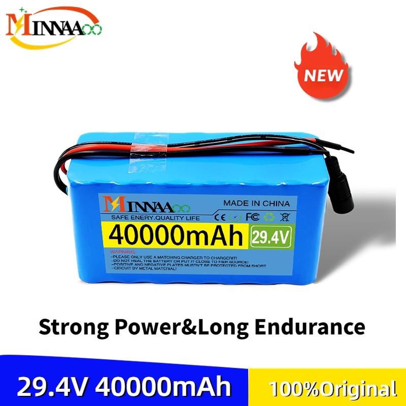 Minnaaoo 24v 4Ah 18650 battery pack 7s3p with 29.4v 2A charger Electric bicycle lithium battery mobi