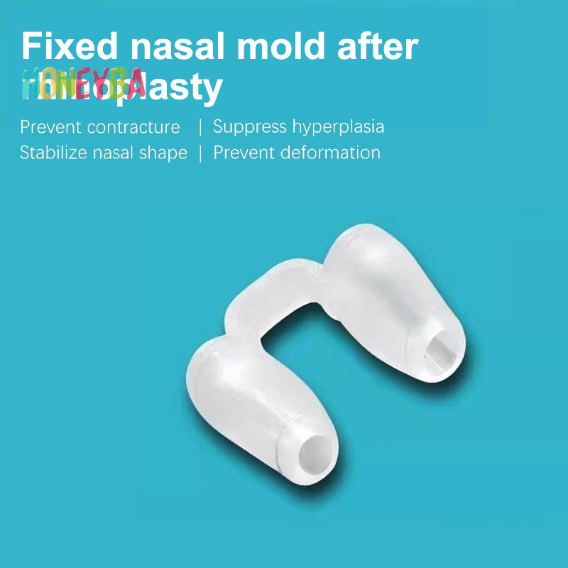 <Honeyba>หลังผ่าตัด Rhinoplasty Nostril สนับสนุนซิลิโคนสร้างจมูกคดเคี้ยวแก้ไข Fixator ซิลิกาเจลคลิปจมูก Nice