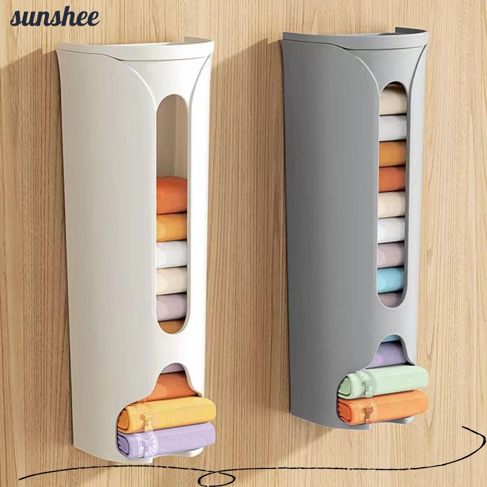 กล่องเก็บชุดชั้นใน SUNSHE, เครื่องจ่ายถุงขยะประหยัดพื้นที่แบบมีกาวในตัว, สไตล์เรียบง่ายกันฝุ่นความจุขนาดใหญ่กางเกงถุงเท้าจัดระเบียบ